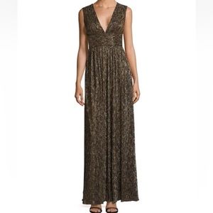 AIDAN MATTOX Sleeveless Metallic DRESS GOWN SIZE 10 NWT